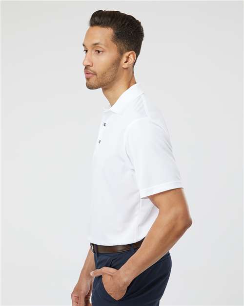 Paragon 100 Men's Saratoga Performance Mini Mesh Polo - White - model side