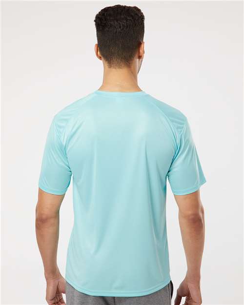 Paragon 200 Unisex Islander Performance T-Shirt - Aqua Blue - model back