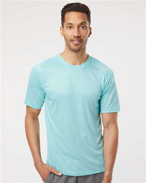 Paragon 200 Unisex Islander Performance T-Shirt - Aqua Blue - model front