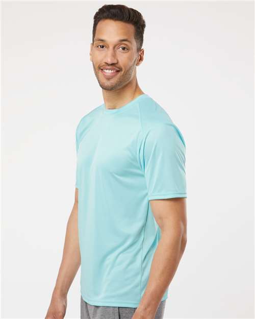 Paragon 200 Unisex Islander Performance T-Shirt - Aqua Blue - model side