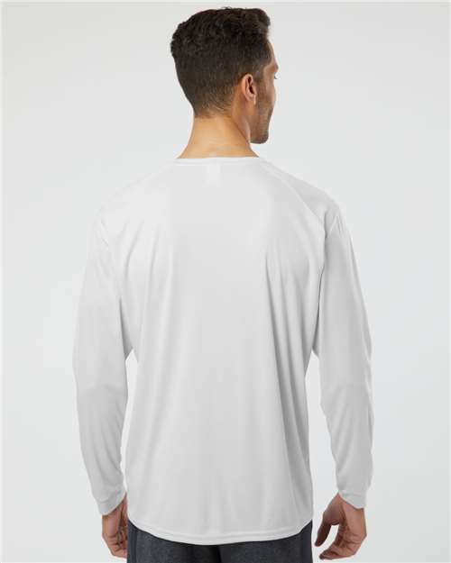 Paragon 210 Unisex Long Islander Performance Long Sleeve T-Shirt - Aluminum - model back