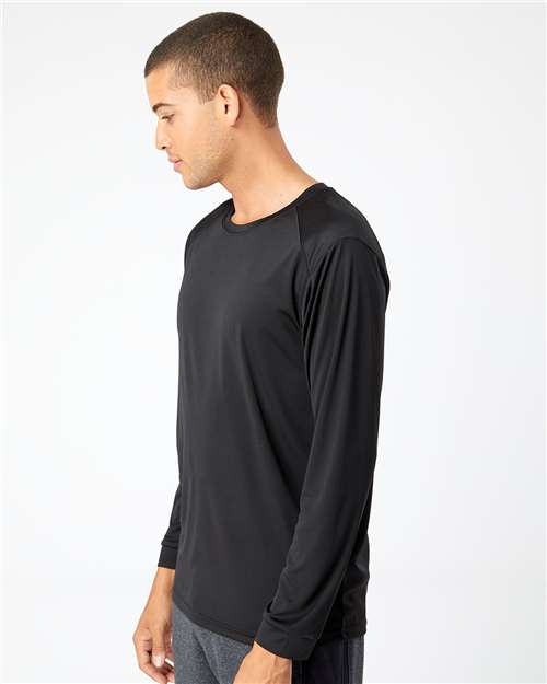Paragon 210 Unisex Long Islander Performance Long Sleeve T-Shirt - Black - model side