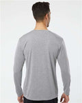 Paragon 210 Unisex Long Islander Performance Long Sleeve T-Shirt - Heather Grey - model back