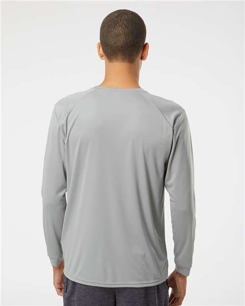 Paragon 210 Unisex Long Islander Performance Long Sleeve T-Shirt - Medium Grey - model back