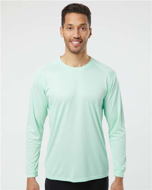 Paragon 210 Unisex Long Islander Performance Long Sleeve T-Shirt - Mint Green - model front
