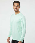 Paragon 210 Unisex Long Islander Performance Long Sleeve T-Shirt - Mint Green - model side