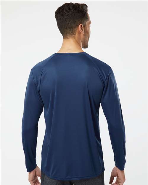 Paragon 210 Unisex Long Islander Performance Long Sleeve T-Shirt - Navy - model back