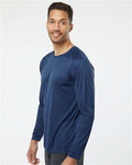 Paragon 210 Unisex Long Islander Performance Long Sleeve T-Shirt - Navy - model side