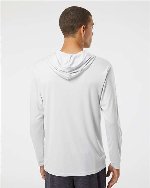 Paragon 220 Unisex Bahama Performance Hooded Long Sleeve T-Shirt - Aluminum - model back