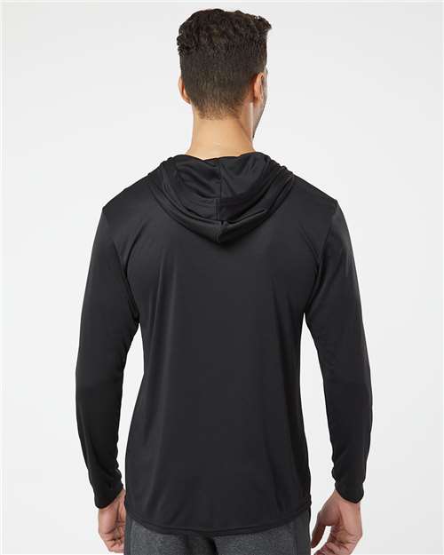 Paragon 220 Unisex Bahama Performance Hooded Long Sleeve T-Shirt - Black - model back