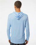 Paragon 220 Unisex Bahama Performance Hooded Long Sleeve T-Shirt - Blue Mist - model back