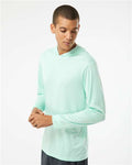 Paragon 220 Unisex Bahama Performance Hooded Long Sleeve T-Shirt - Mint Green - model side
