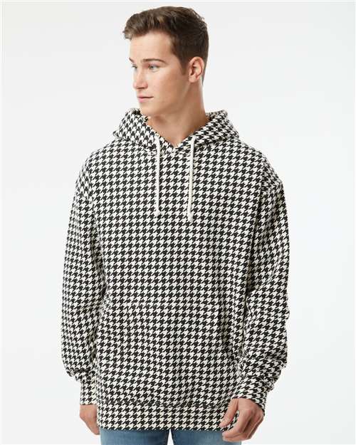 Independent Trading Co. IND4000 Heavyweight Hooded Sweatshirt - Houndstooth - model front