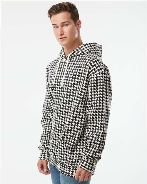 Independent Trading Co. IND4000 Heavyweight Hooded Sweatshirt - Houndstooth - model side