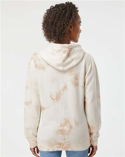 Independent Trading Co. PRM4500TD Unisex Midweight Tie-Dyed Hooded Sweatshirt - Tie Dye Dusty Pink - model back