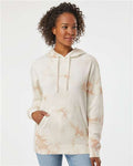 Independent Trading Co. PRM4500TD Unisex Midweight Tie-Dyed Hooded Sweatshirt - Tie Dye Dusty Pink - model front