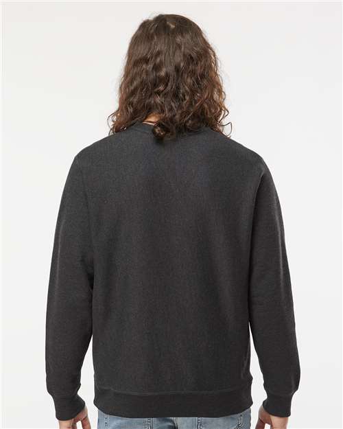Independent Trading Co. IND5000C Unisex Legend Premium Heavyweight Cross-Grain Crewneck Sweatshirt - Charcoal Heather - model back