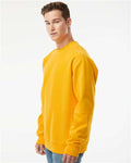 Independent Trading Co. IND5000C Unisex Legend Premium Heavyweight Cross-Grain Crewneck Sweatshirt - Gold - model side