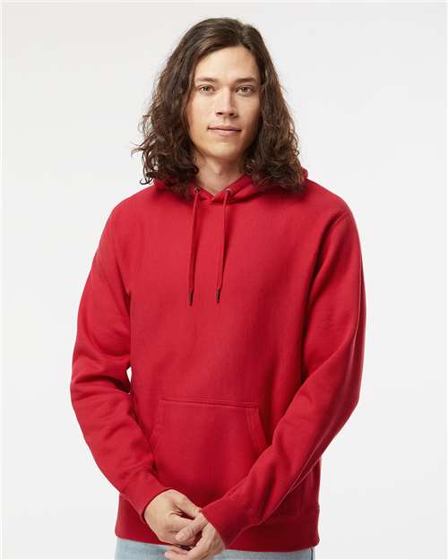 Independent Trading Co. IND5000P Unisex Legend Premium Heavyweight Cross-Grain Hooded Sweatshirt - Red - model front