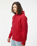 Independent Trading Co. IND5000P Unisex Legend Premium Heavyweight Cross-Grain Hooded Sweatshirt - Red - model side