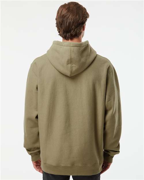 Independent Trading Co. IND5000P Unisex Legend Premium Heavyweight Cross-Grain Hooded Sweatshirt - Olive - model back