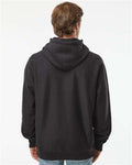 Independent Trading Co. IND5000P Unisex Legend Premium Heavyweight Cross-Grain Hooded Sweatshirt - Charcoal Heather - model back