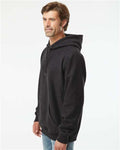 Independent Trading Co. IND5000P Unisex Legend Premium Heavyweight Cross-Grain Hooded Sweatshirt - Charcoal Heather - model side
