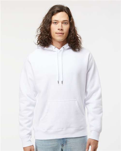 Independent Trading Co. IND5000P Unisex Legend Premium Heavyweight Cross-Grain Hooded Sweatshirt - White - model front