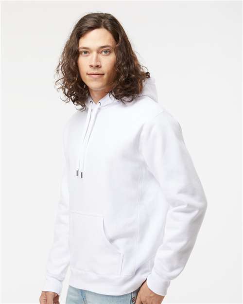 Independent Trading Co. IND5000P Unisex Legend Premium Heavyweight Cross-Grain Hooded Sweatshirt - White - model side