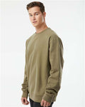 Independent Trading Co. IND5000C Unisex Legend Premium Heavyweight Cross-Grain Crewneck Sweatshirt - Olive - model side