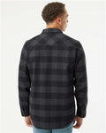 Independent Trading Co. EXP50F Unisex Flannel Shirt - Charcoal Heather/ Black - model back