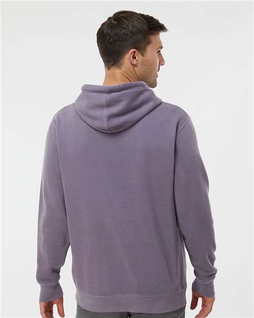 Independent Trading Co. PRM4500 Unisex Midweight Pigment-Dyed Hooded Sweatshirt - Pigment Plum - model back