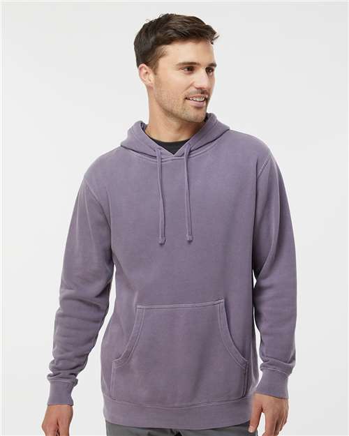 Independent Trading Co. PRM4500 Unisex Midweight Pigment-Dyed Hooded Sweatshirt - Pigment Plum - model front
