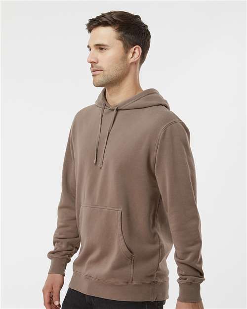Independent Trading Co. PRM4500 Unisex Midweight Pigment-Dyed Hooded Sweatshirt - Pigment Clay - model side