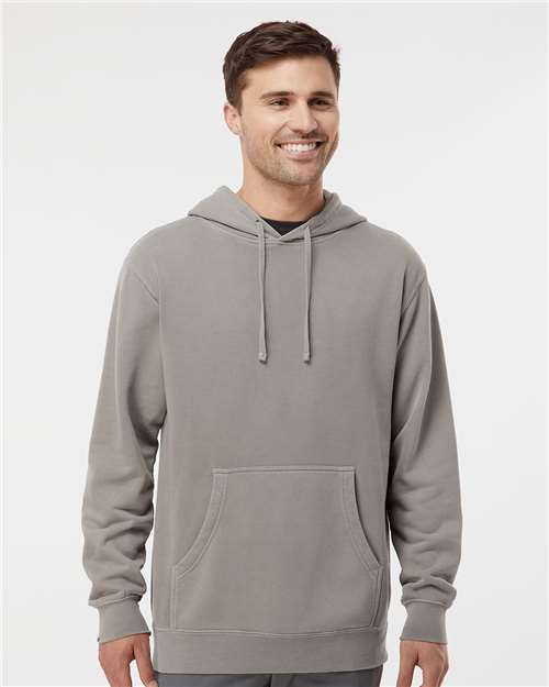 Independent Trading Co. PRM4500 Unisex Midweight Pigment-Dyed Hooded Sweatshirt - Pigment Cement - model front