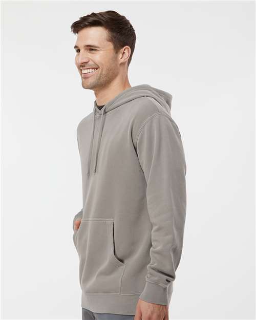 Independent Trading Co. PRM4500 Unisex Midweight Pigment-Dyed Hooded Sweatshirt - Pigment Cement - model side