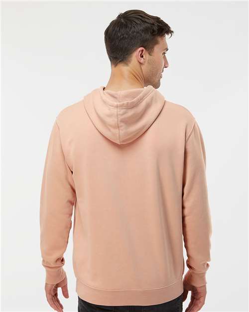Independent Trading Co. PRM4500 Unisex Midweight Pigment-Dyed Hooded Sweatshirt - Pigment Dusty Pink - model back
