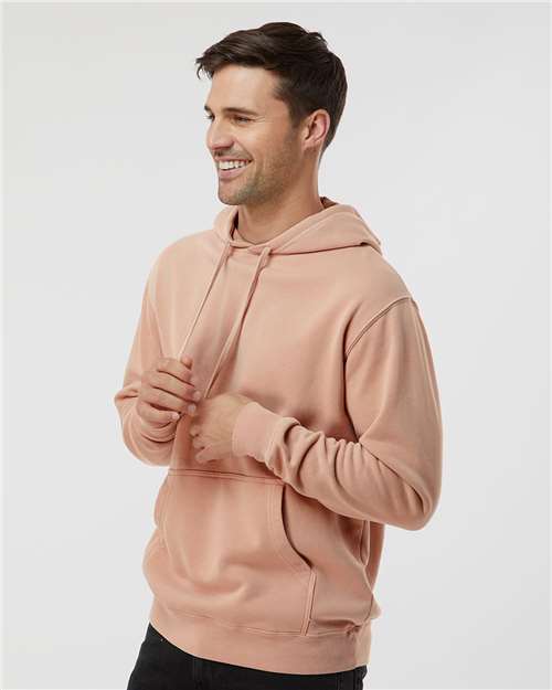 Independent Trading Co. PRM4500 Unisex Midweight Pigment-Dyed Hooded Sweatshirt - Pigment Dusty Pink - model side