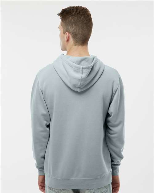 Independent Trading Co. PRM4500 Unisex Midweight Pigment-Dyed Hooded Sweatshirt - Pigment Sage - model back