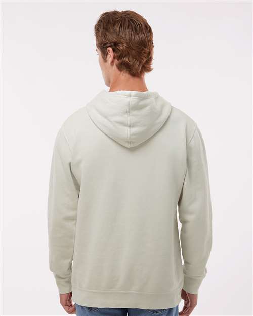 Independent Trading Co. PRM4500 Unisex Midweight Pigment-Dyed Hooded Sweatshirt - Pigment Ivory - model back