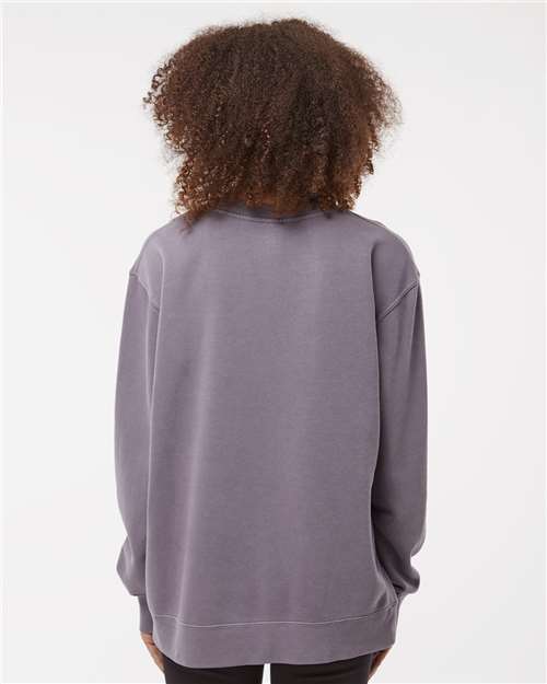 Independent Trading Co. PRM3500 Unisex Midweight Pigment-Dyed Crewneck Sweatshirt - Pigment Plum - model back