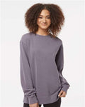 Independent Trading Co. PRM3500 Unisex Midweight Pigment-Dyed Crewneck Sweatshirt - Pigment Plum - model front