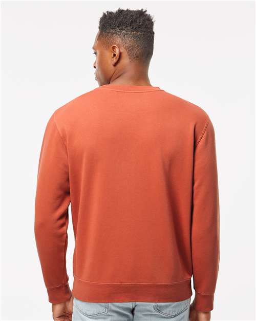 Independent Trading Co. PRM3500 Unisex Midweight Pigment-Dyed Crewneck Sweatshirt - Pigment Amber - model back
