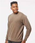 Independent Trading Co. PRM3500 Unisex Midweight Pigment-Dyed Crewneck Sweatshirt - Pigment Clay - model side