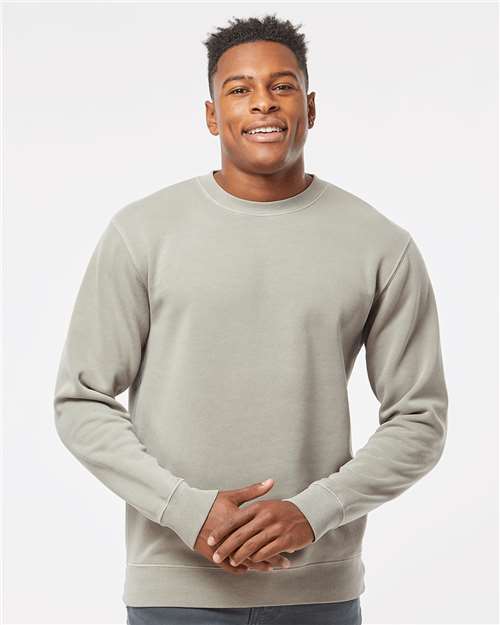 Independent Trading Co. PRM3500 Unisex Midweight Pigment-Dyed Crewneck Sweatshirt - Pigment Cement - model front