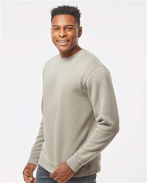Independent Trading Co. PRM3500 Unisex Midweight Pigment-Dyed Crewneck Sweatshirt - Pigment Cement - model side