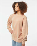 Independent Trading Co. PRM3500 Unisex Midweight Pigment-Dyed Crewneck Sweatshirt - Pigment Dusty Pink - model side