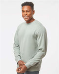 Independent Trading Co. PRM3500 Unisex Midweight Pigment-Dyed Crewneck Sweatshirt - Pigment Sage - model side
