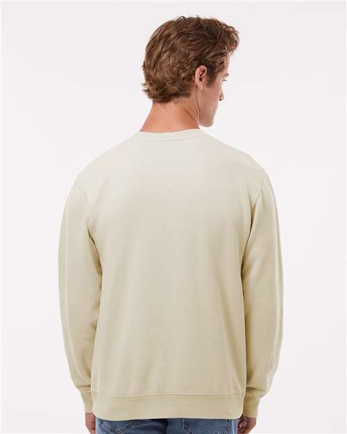 Independent Trading Co. PRM3500 Unisex Midweight Pigment-Dyed Crewneck Sweatshirt - Pigment Ivory - model back