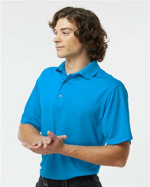 Paragon 100 Men's Saratoga Performance Mini Mesh Polo - Turquoise - model side